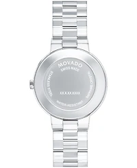 Movado Women's Sapphire Swiss Quartz Stainless Steel Diamond Accent Watch 28mm