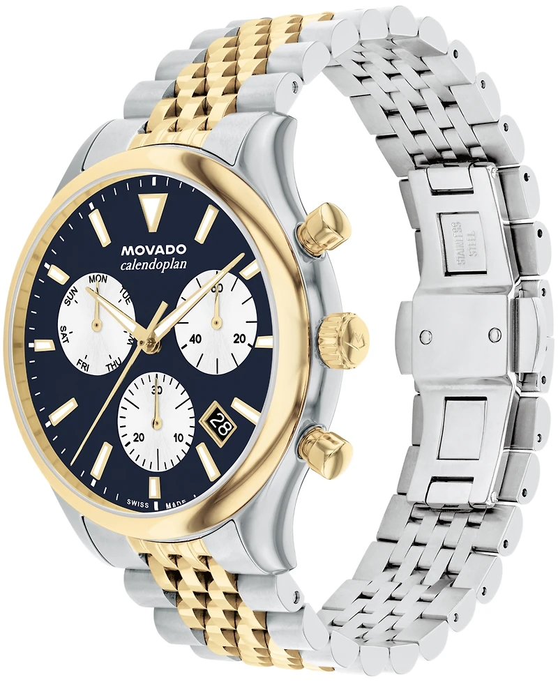 Movado Men's Calendoplan Swiss Quartz Chrono Two-Tone Stainless Steel Watch 43MM