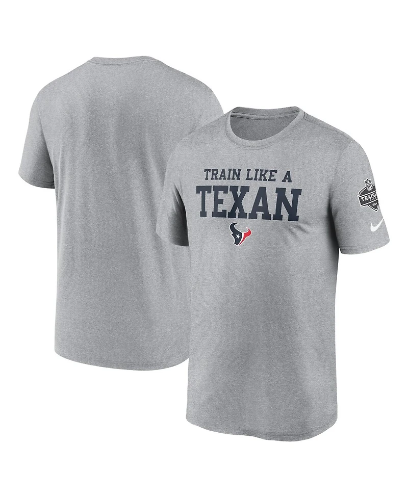 Nike Men's Heather Gray Houston Texans 2024 Nfl Training Camp Legend Performance T-Shirt