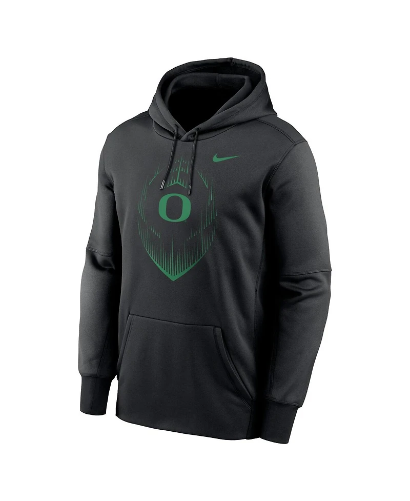 Nike Men's Black Oregon Ducks Football Icon Performance Fleece Pullover Hoodie
