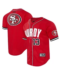 Pro Standard Men's Brock Purdy Scarlet San Francisco 49ers Mesh Button-Up Baseball Jersey