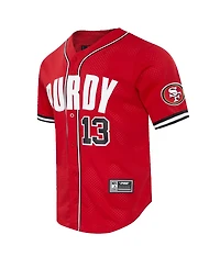 Pro Standard Men's Brock Purdy Scarlet San Francisco 49ers Mesh Button-Up Baseball Jersey
