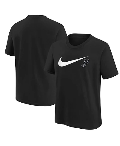 Nike Big Boys and Girls Black San Antonio Spurs Swoosh T-Shirt