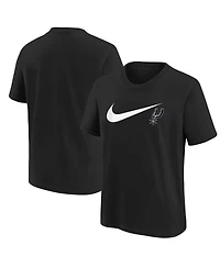 Nike Big Boys and Girls Black San Antonio Spurs Swoosh T-Shirt