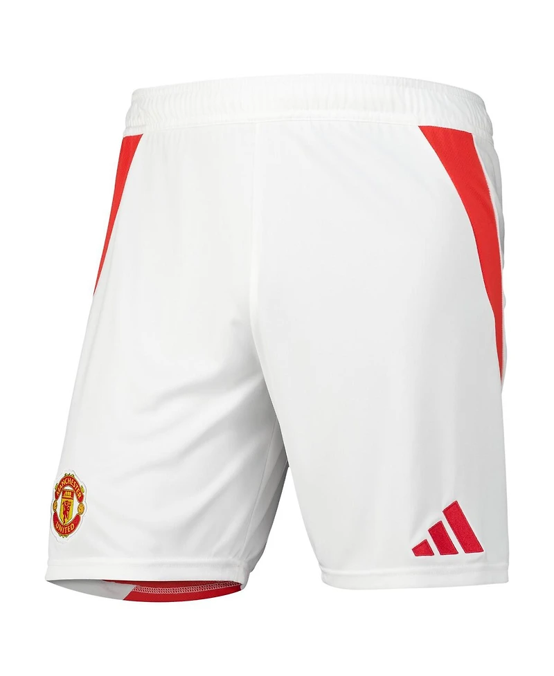 Adidas Men's White Manchester United 2024/25 Home Replica Aeroready Shorts