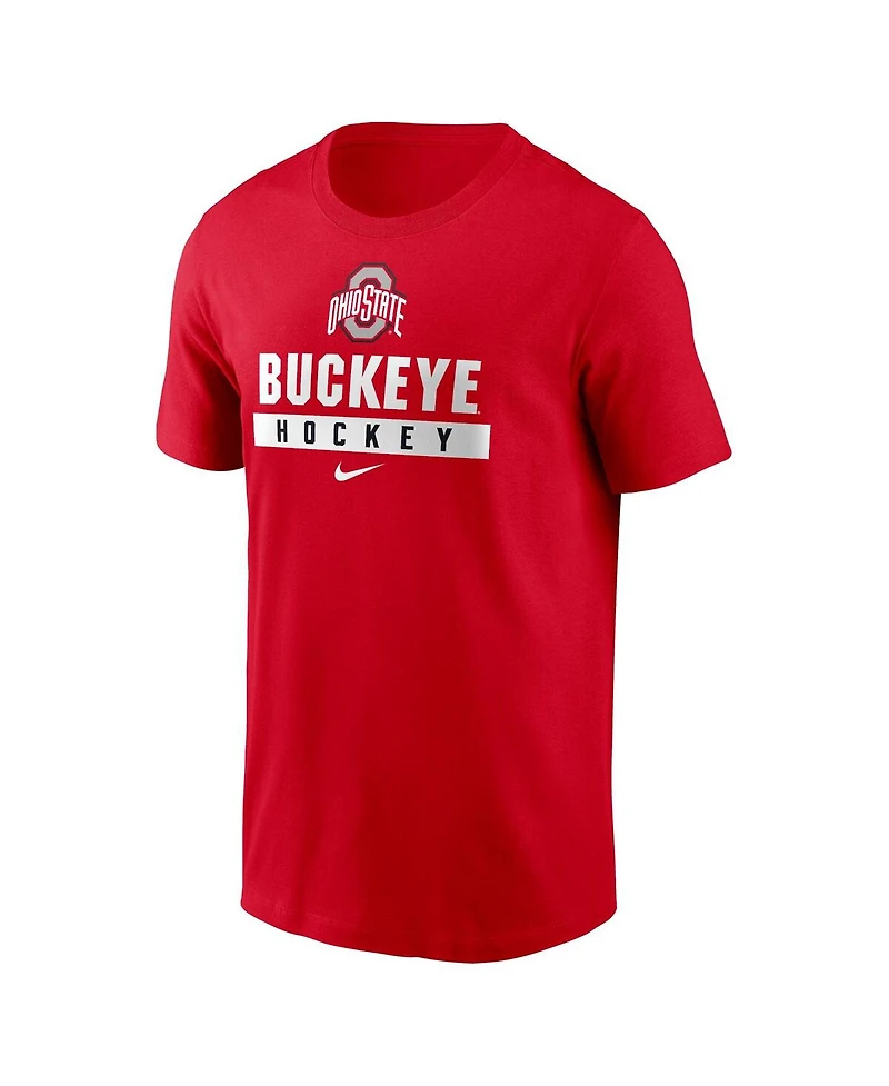 Nike Men's Scarlet Ohio State Buckeyes Ice Hockey Sport Drop T-Shirt