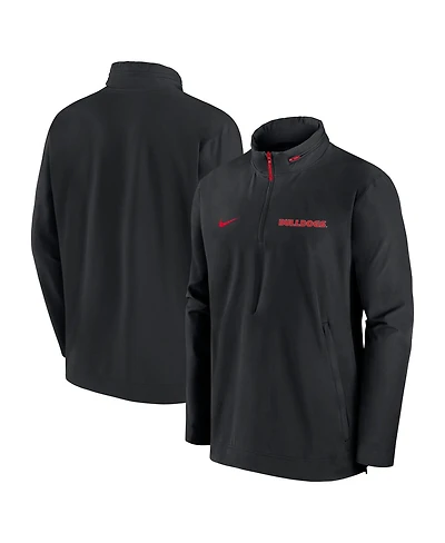 Nike Men's Black Georgia Bulldogs Sideline Coaches Quarter-Zip Jacket