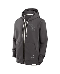 Nike Men's Charcoal Tampa Bay Rays Authentic Collection Travel Player Performance Full-Zip Hoodie