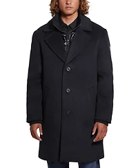 Guess Men's Wool Blend Coat with Removable Quilted Bib