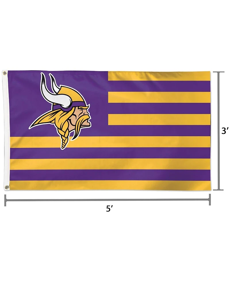 Wincraft Minnesota Vikings 3' x 5' Americana Stars Stripes Deluxe Flag