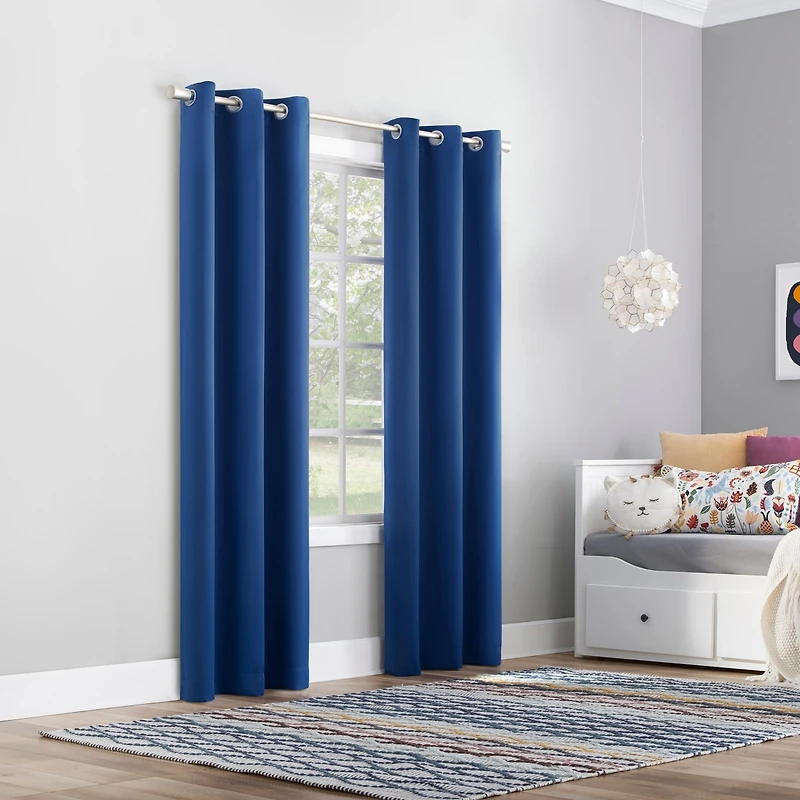 Riley Kids Bedroom Blackout Grommet Curtain Panel