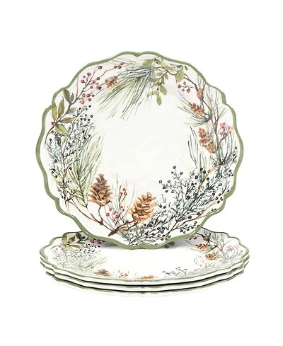 Certified International Winters Forest Dinner Plates, Set of 4