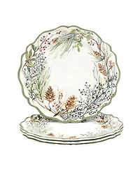 Certified International Winters Forest Dinner Plates, Set of 4