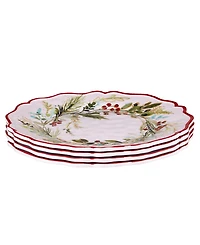 Certified International Christmas Gatherings Dinner Plates, Set of 4