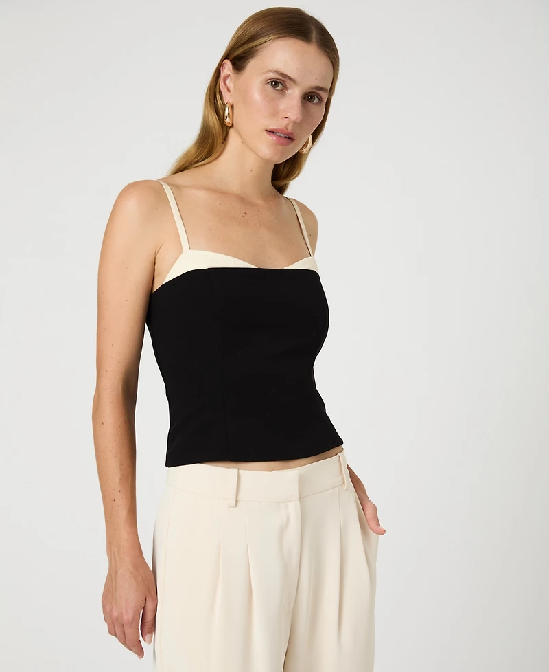 French Connection Women's Azra Corset-Strap Twill Top