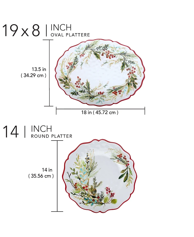 Certified International Christmas Gatherings 2-Pc. Melamine Platter Set