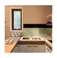 Stainless Steel Kitchen Sink Faucet Pull Out Dual Function Mixer Taps 1 Handle Long Neck
