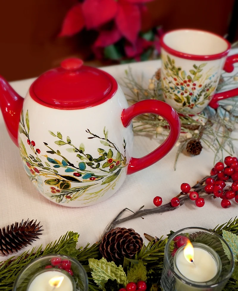Certified International Christmas Gatherings Mugs, Set of 4