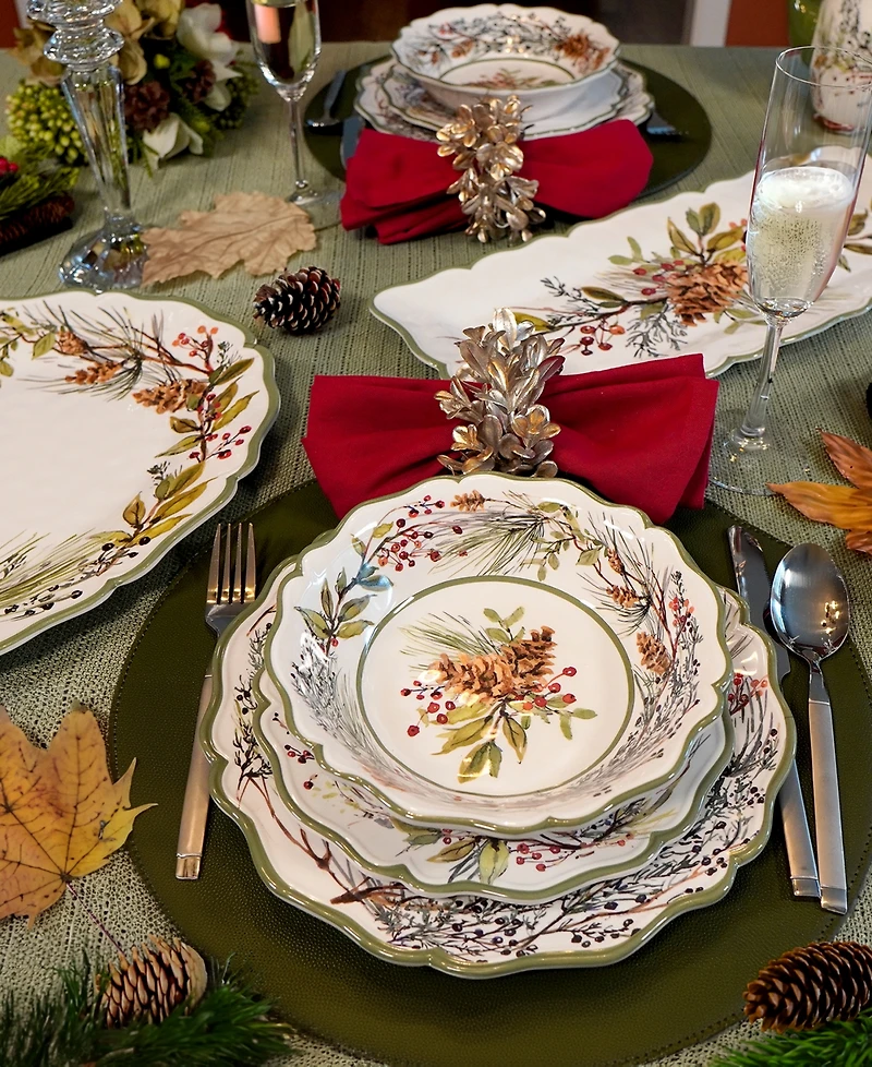 Certified International Winters Forest Salad Plates, Set of 4