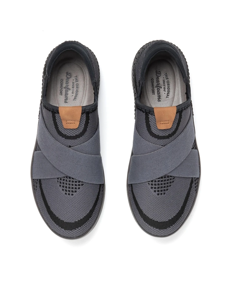 Dearfoams Women's Livie X Strap Knit Trainer Sneaker