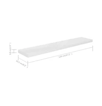 vidaXL Floating Wall Shelves 2 pcs High Gloss White 47.2"x9.3"x1.5" Mdf
