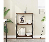 Bookcase 3-Tier Brown Oak 23.2"x13.8"x35.6" Engineered Wood