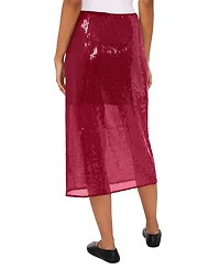 1.state Women's Side-Zip Sequin Midi Skirt