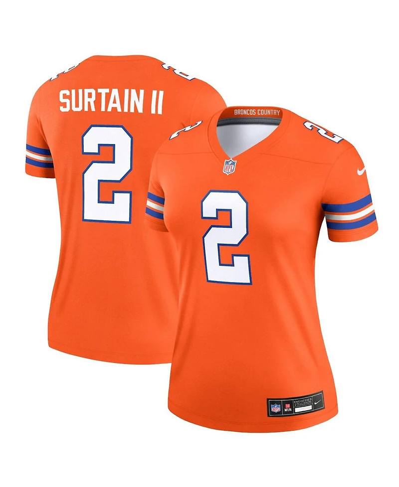 Nike Women's Patrick Surtain Ii Orange Denver Broncos Mile High Collection 1977 Throwback Player Legend Jersey