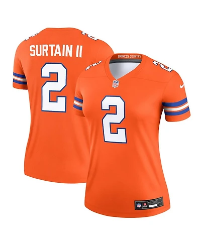 Nike Women's Patrick Surtain Ii Orange Denver Broncos Mile High Collection 1977 Throwback Player Legend Jersey