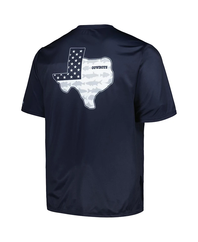 Columbia Men's Navy Dallas Cowboys Terminal Tackle Omni-Shade Texas T-Shirt