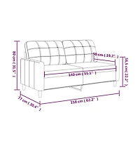 vidaXL 2-Seater Sofa Dark Gray 55.1" Fabric