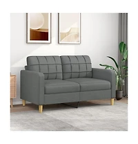 vidaXL 2-Seater Sofa Dark Gray 55.1" Fabric