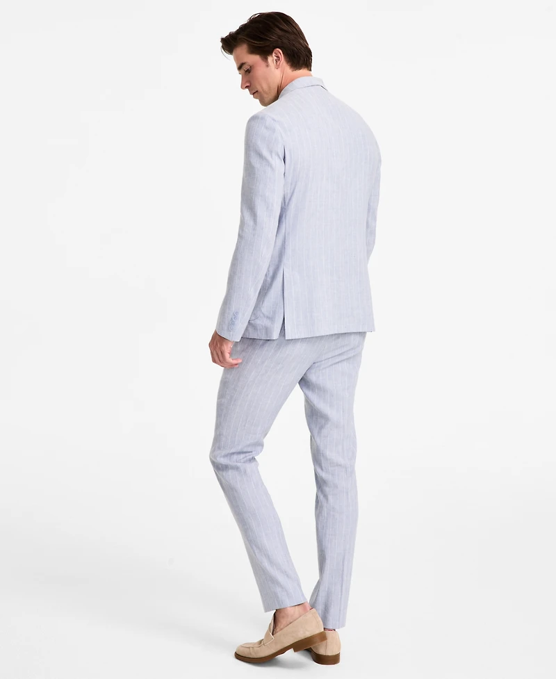 Calvin Klein Men's Slim Fit Double Breasted Linen Suit Jacket