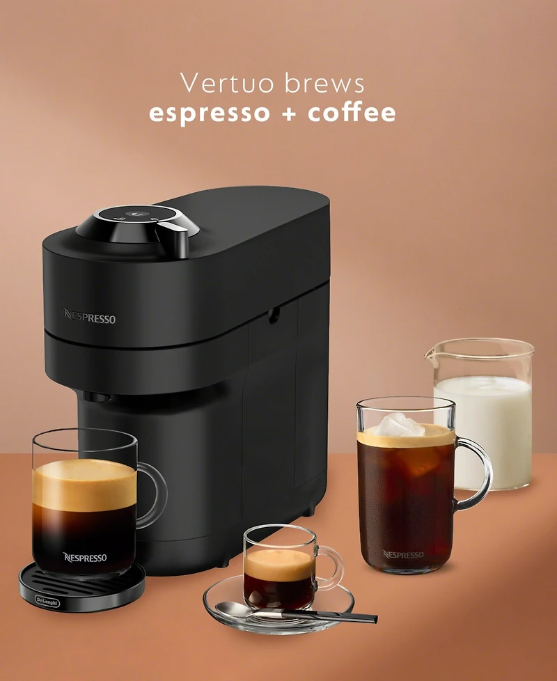 Nespresso Vertuo Pop+ Deluxe Matte Black Coffee Maker & Espresso Machine by De'longhi