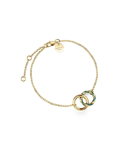 Rosefield Emerald Duo Bracelet In 14K Yellow Gold Plated Stainless Steel