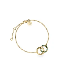 Rosefield Emerald Duo Bracelet In 14K Yellow Gold Plated Stainless Steel