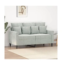 vidaXL 2-Seater Sofa Light Gray 47.2" Velvet