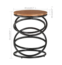 vidaXL End Table 15.7"x15.7"x20.5" Solid Acacia Wood