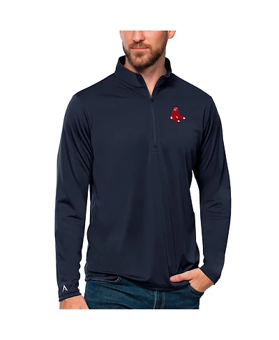 Antigua Men's Navy Boston Red Sox Tribute Quarter-Zip Pullover Top