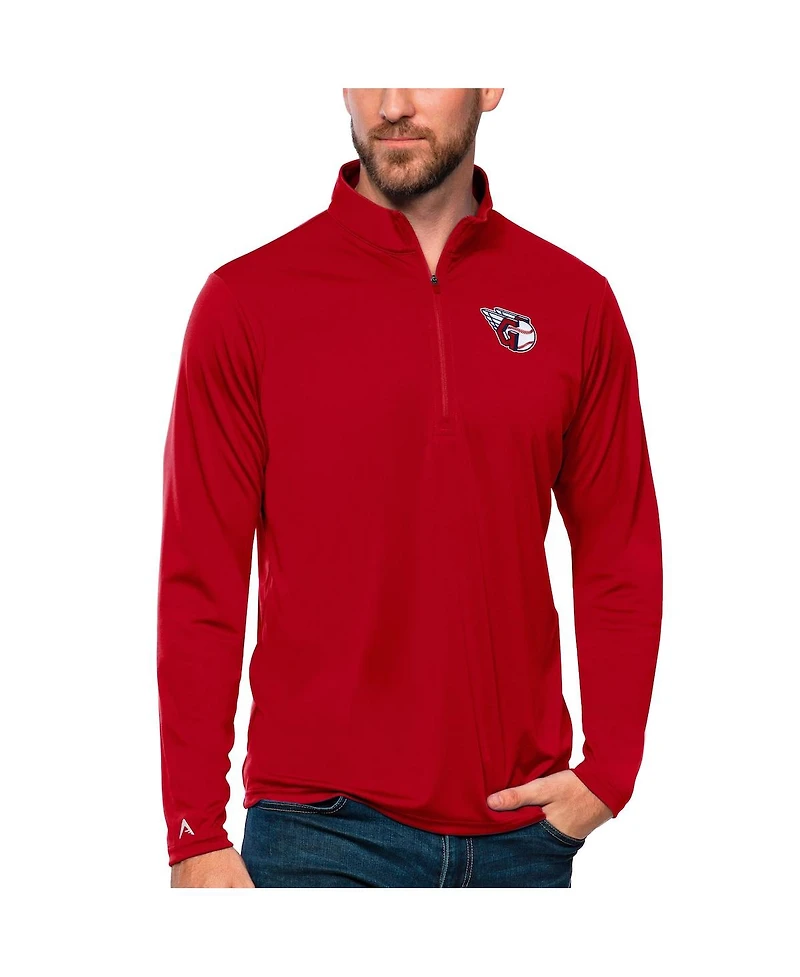 Antigua Men's Cleveland Guardians Tribute Quarter-Zip Pullover Top