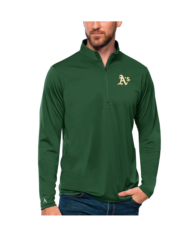 Antigua Men's Oakland Athletics Tribute Quarter-Zip Pullover Top