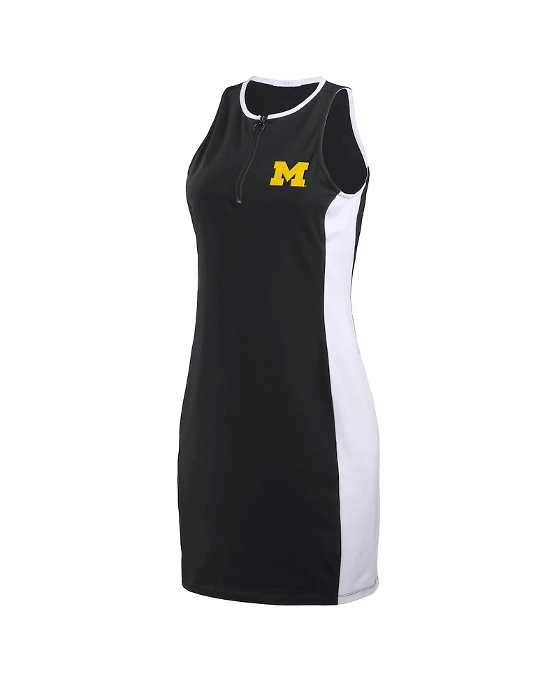 Wear by Erin Andrews Women's Black Michigan Wolverines Bodyframing Tank Dress