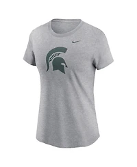 Nike Women's Heather Gray Michigan State Spartans Primetime Evergreen Logo T-Shirt