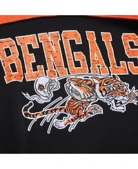 Mitchell & Ness Men's Black Cincinnati Bengals Off Field Vintage Logo Short Sleeve Pullover Hoodie