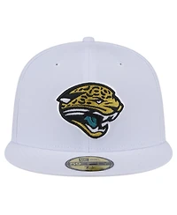 New Era Men's White Jacksonville Jaguars Throwback Logo Omaha 59FIFTY Fitted Hat