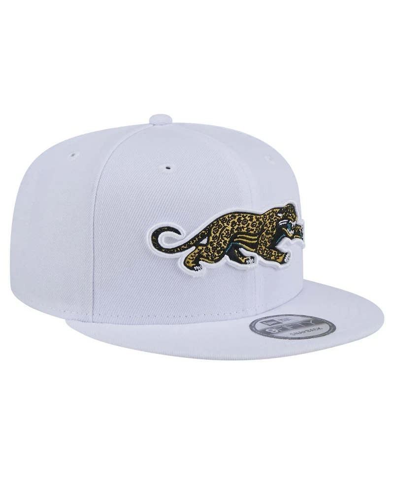 New Era Men's White Jacksonville Jaguars Throwback Crawl Standard 9FIFTY Snapback Hat