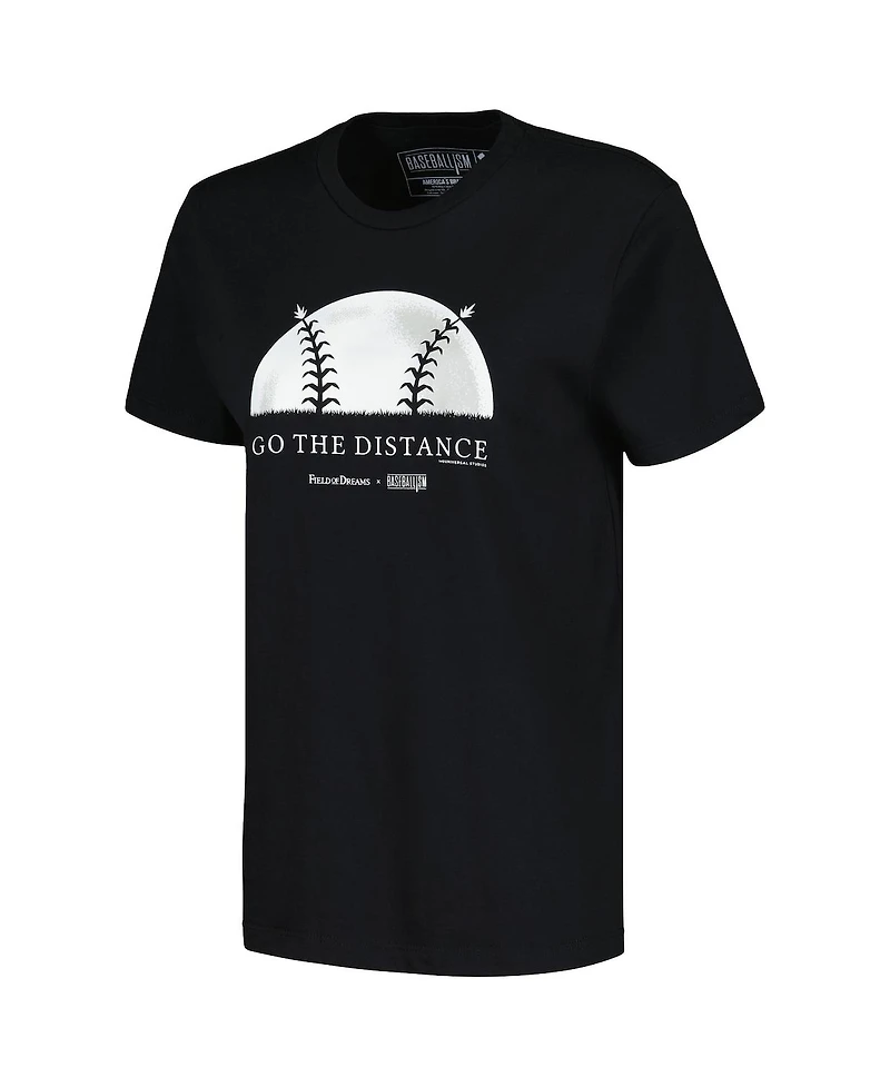 Baseballism Women's Black Field of Dreams Go The Distance T-Shirt