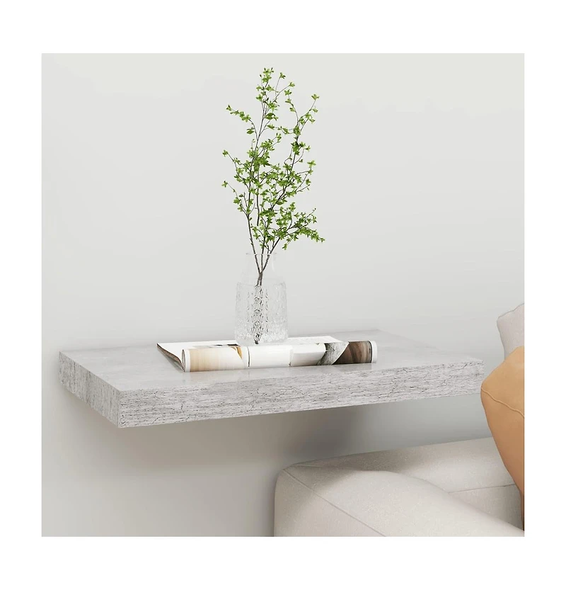 vidaXL Floating Wall Shelf Concrete Gray 19.7"x9.1"x1.5" Mdf
