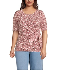 Lands' End Women's Plus Lightweight Jersey Tie Front Top