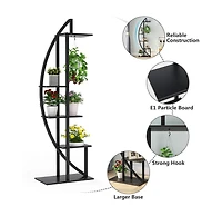 Tribesigns 5-Tier Plant Stand Pack of 2, Multi-Purpose Curved Display Shelf Bonsai Flower Rack for Indoor Garden, or Balcony, Home Use